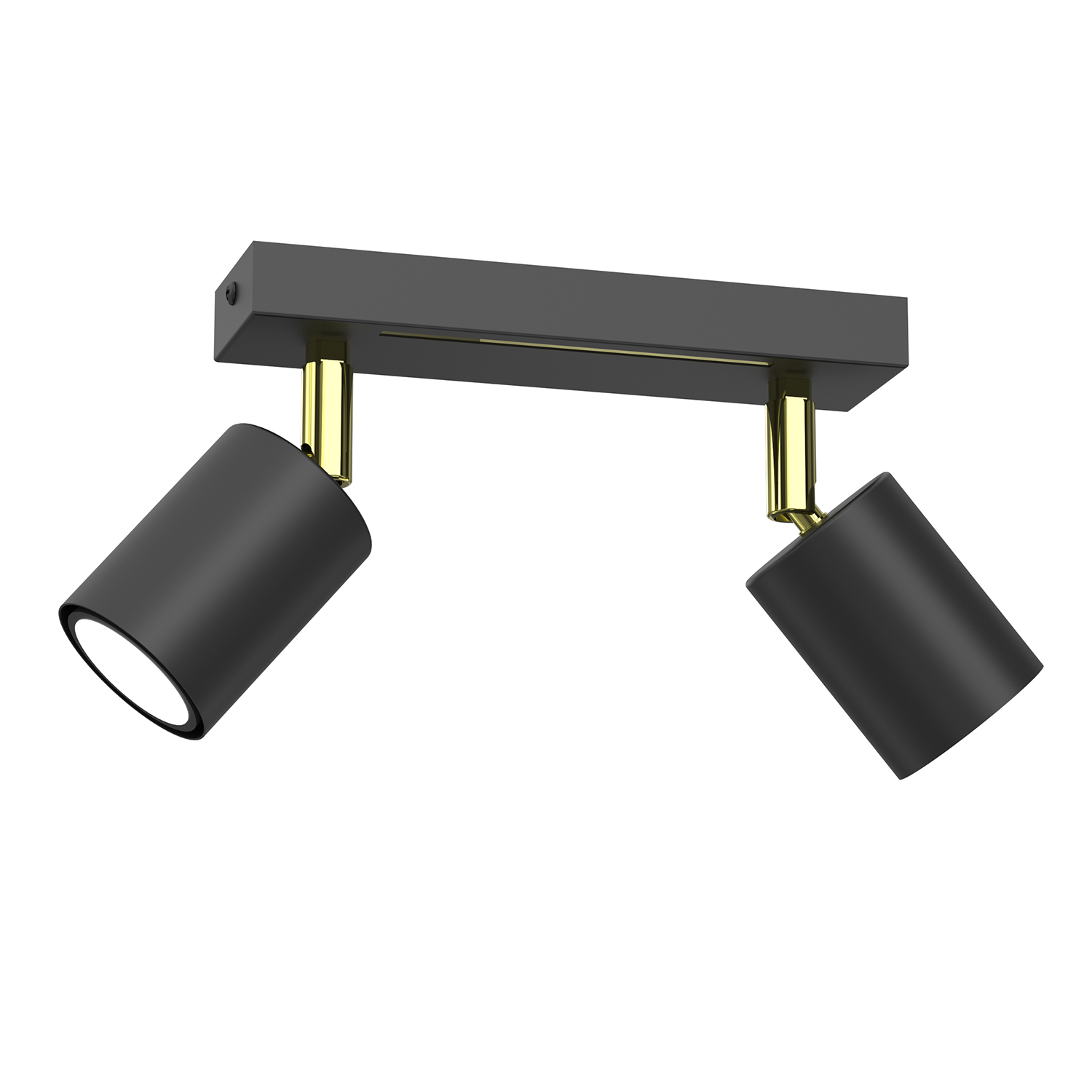 Leiste Mit 2 Beweglichen Scheinwerfern, Schwarz Und Gold, 2xgu10 8w, Luminex Striper