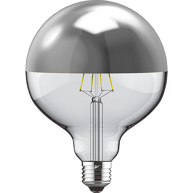 Glühbirne E27 (dick) Globe Classic Topled D95 4w 2700k 400lm Silber-a++