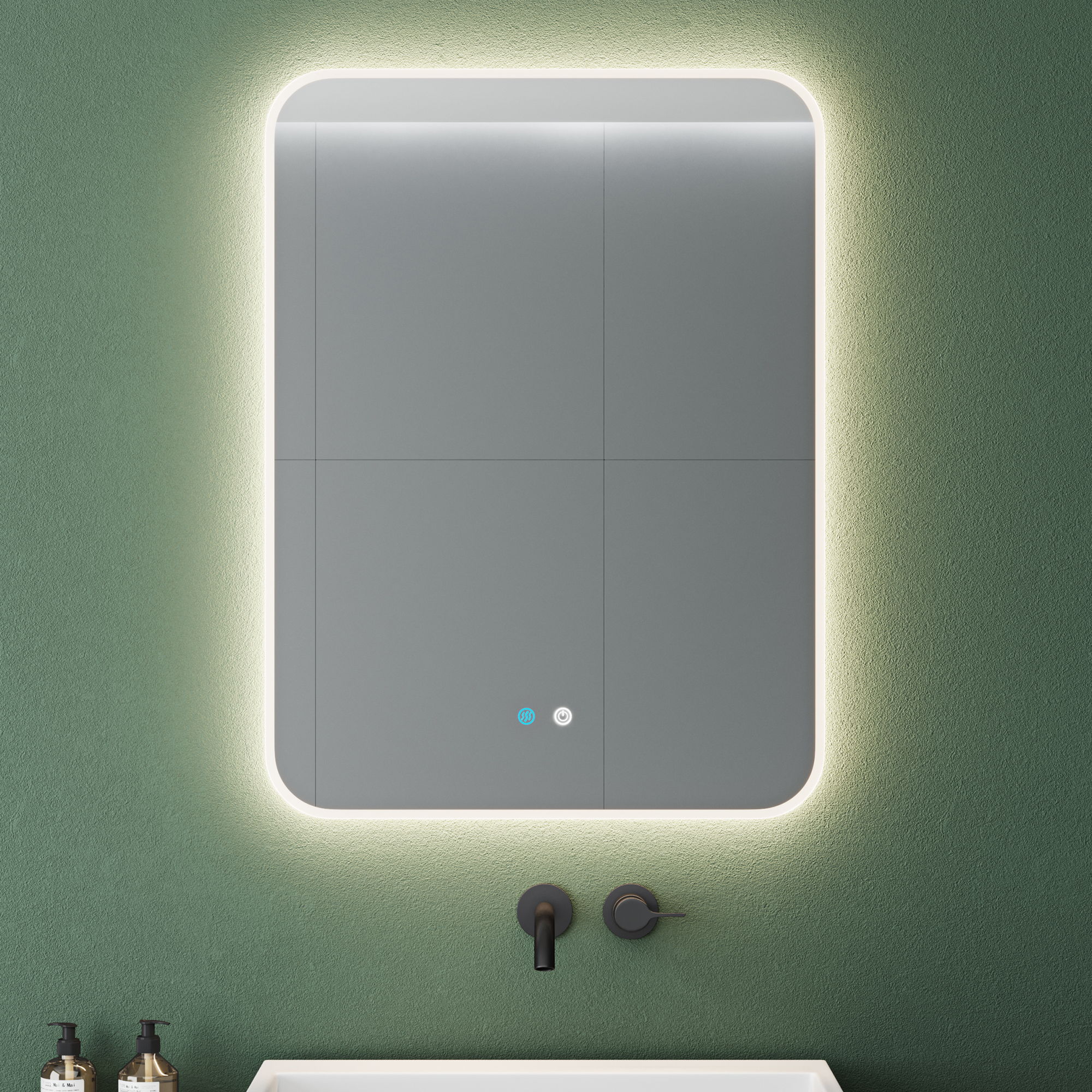 Mai & Mai Badspiegel Mit Led Beleuchtung Wandspiegel 60x80cm Bad-spiegel Mit Touchschalter, Beschlagfrei Durch Antifog-schicht 4500k Nova-02