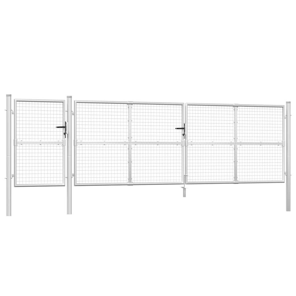 Maison Exclusive - Maschen-gartentor Silber 500x125 Cm Verzinkter