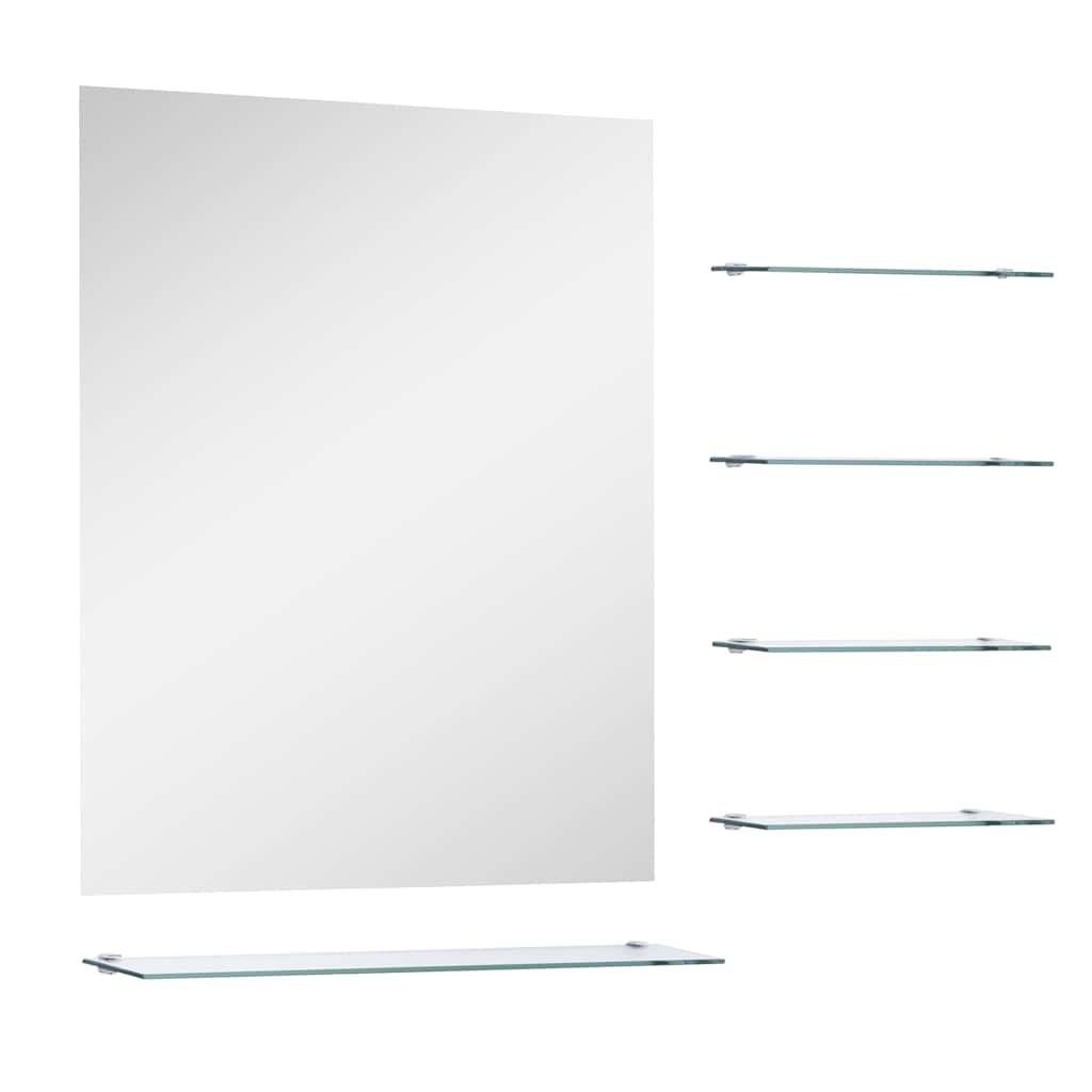 Maison Exclusive - Wandspiegel Mit 5 Ablagen Silbern 50×60 Cm