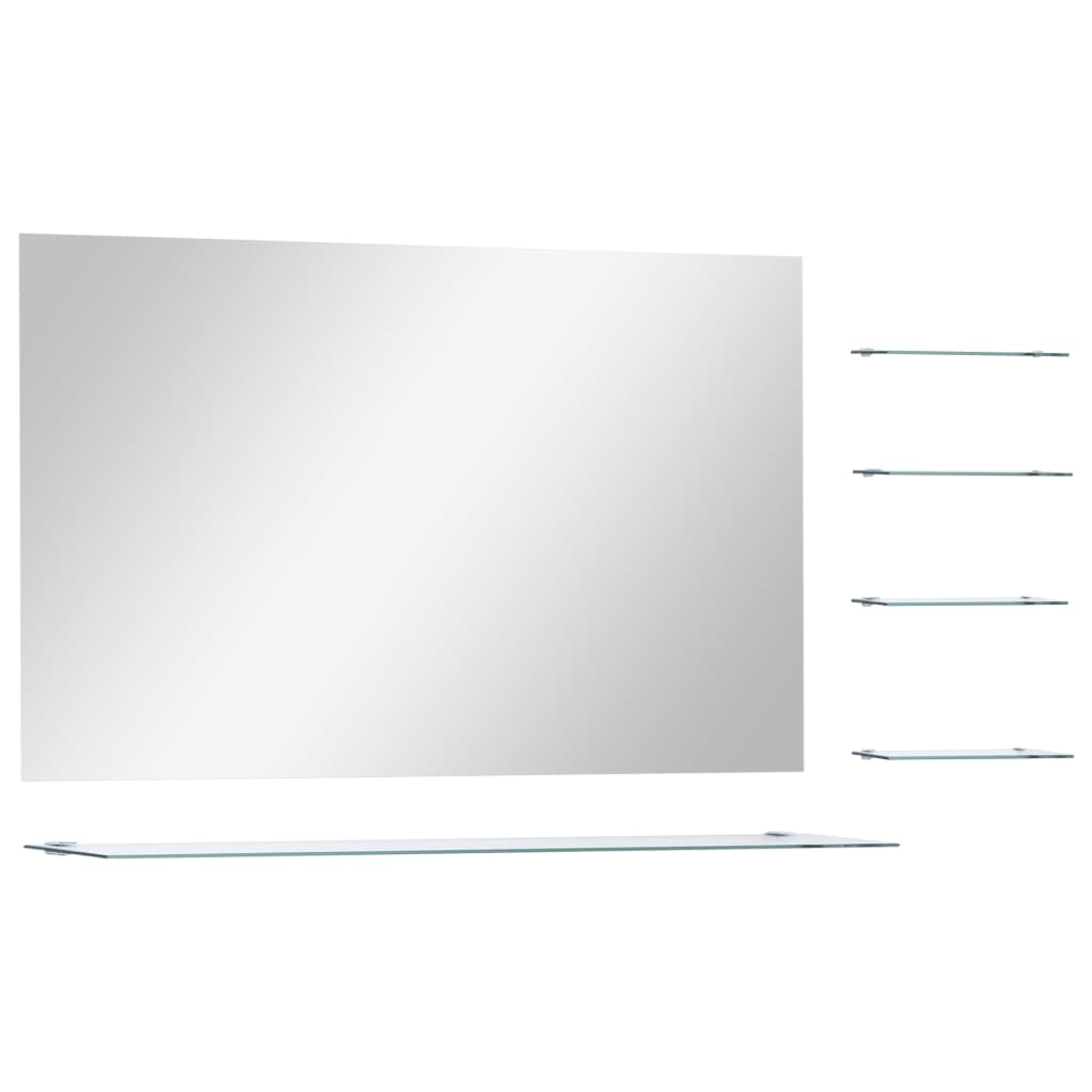 Maison Exclusive - Wandspiegel Mit 5 Ablagen Silbern 100×60 Cm
