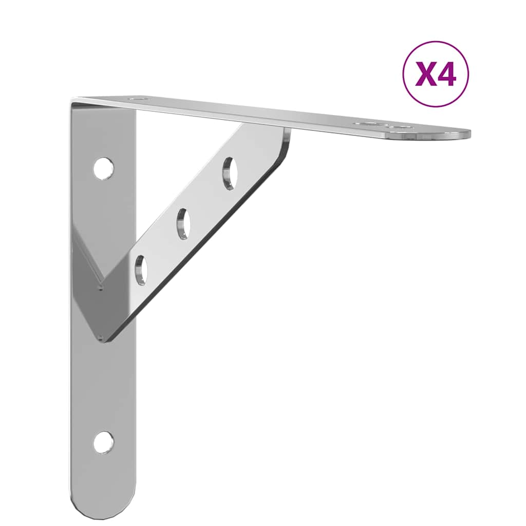 Maison Exclusive - Regalträger 4 Stk. 23,5x2,5x15,5 Cm Silbern Ed