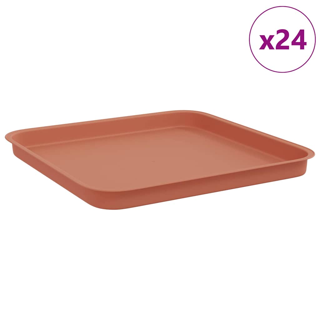 Maison Exclusive - Quadratisches Blumentablett 24 Stk. Ziegelrot