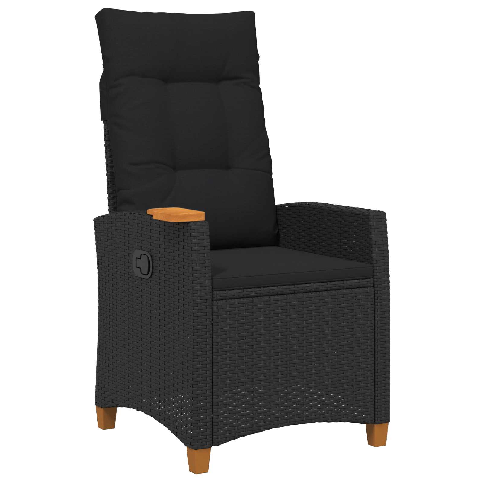 Maison Exclusive - Liegestuhl Mit Teeteller Schwarz Poly-rattan