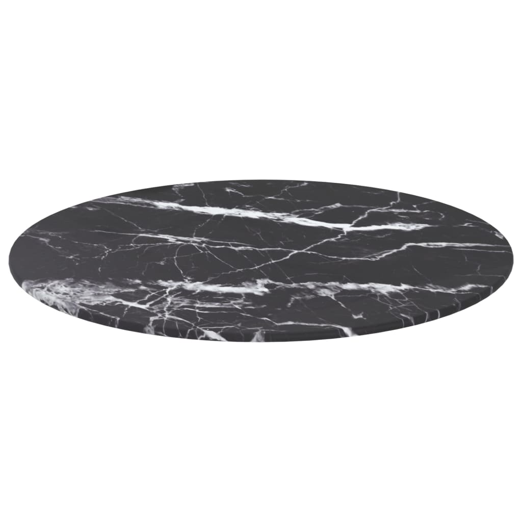 Maison Exclusive - Tischplatte Schwarz Ø50x0,8 Cm Hartglas In Mar