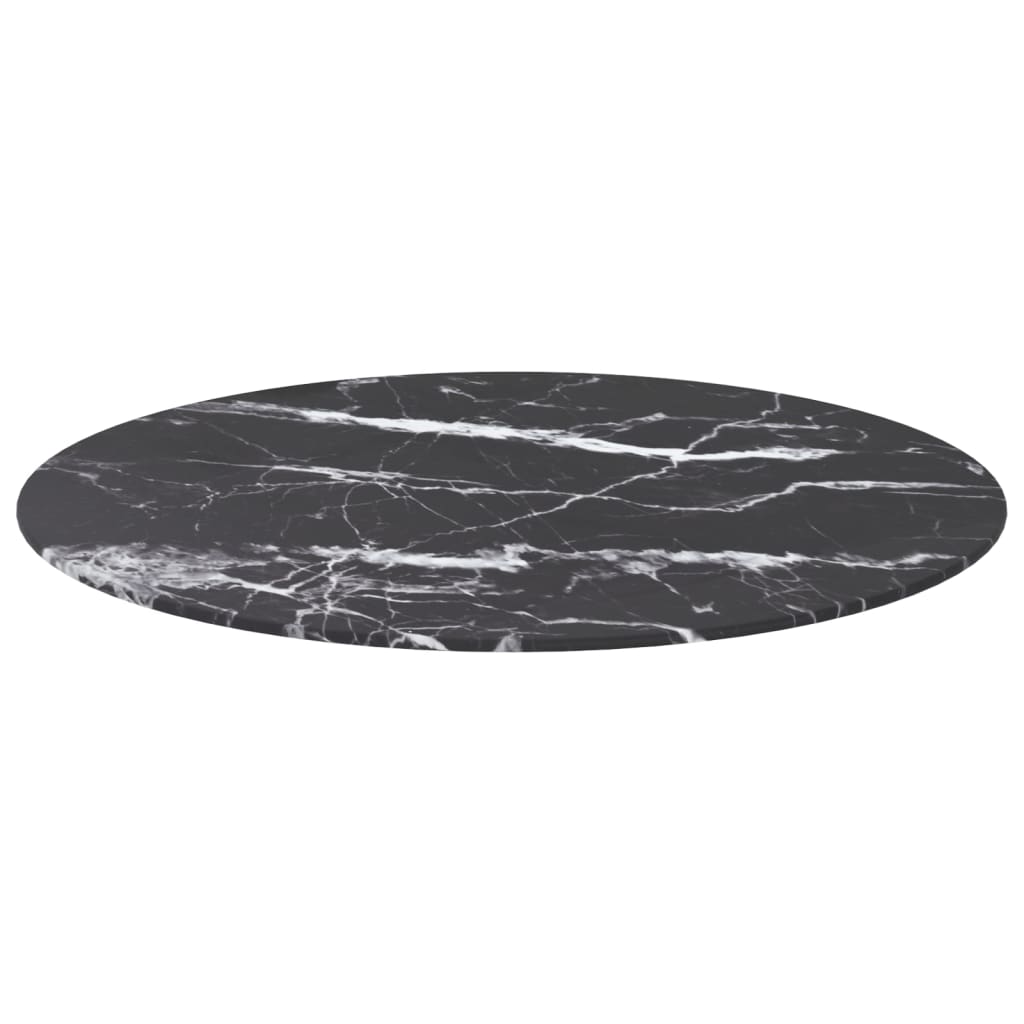 Maison Exclusive - Tischplatte Schwarz Ø70x0,8 Cm Hartglas In Mar