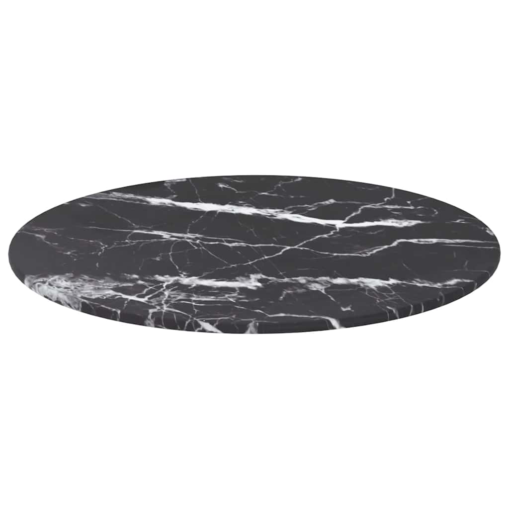 Maison Exclusive - Tischplatte Schwarz Ø40x0,8 Cm Hartglas In Mar