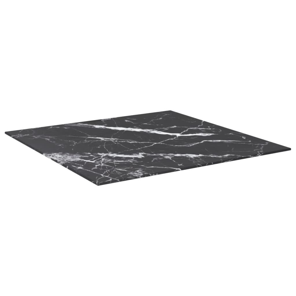 Maison Exclusive - Tischplatte Schwarz 70x70 Cm 6 Mm Hartglas In