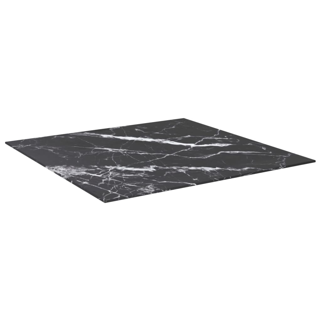 Maison Exclusive - Tischplatte Schwarz 80x80 Cm 6 Mm Hartglas In