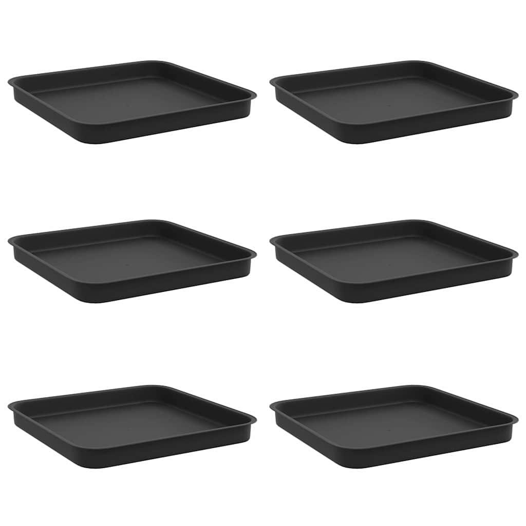Maison Exclusive - Quadratisches Blumentablett 6 Stk. Schwarz 25,
