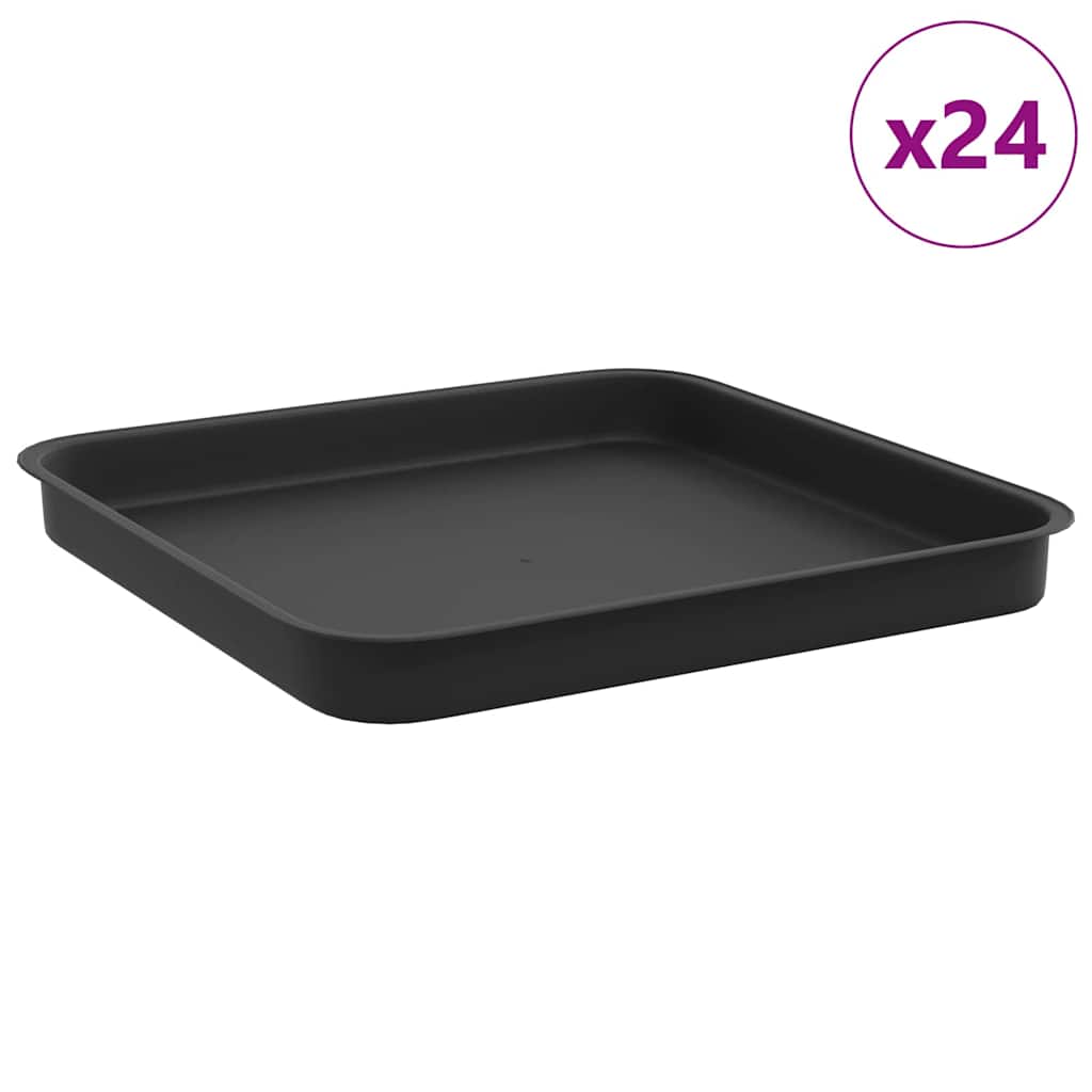 Maison Exclusive - Quadratisches Blumentablett 24 Stk. Schwarz Ku