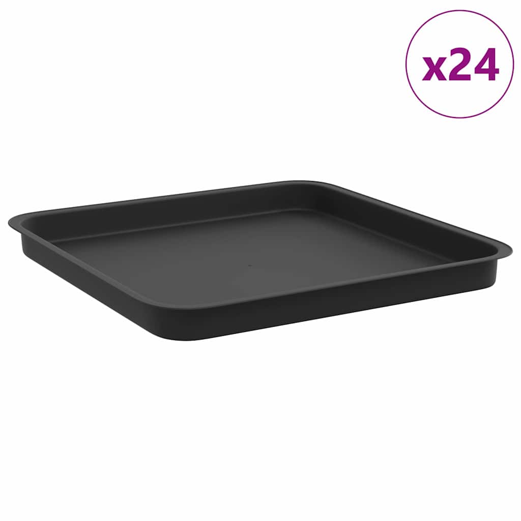Maison Exclusive - Quadratisches Blumentablett 24 Stk. Schwarz 36