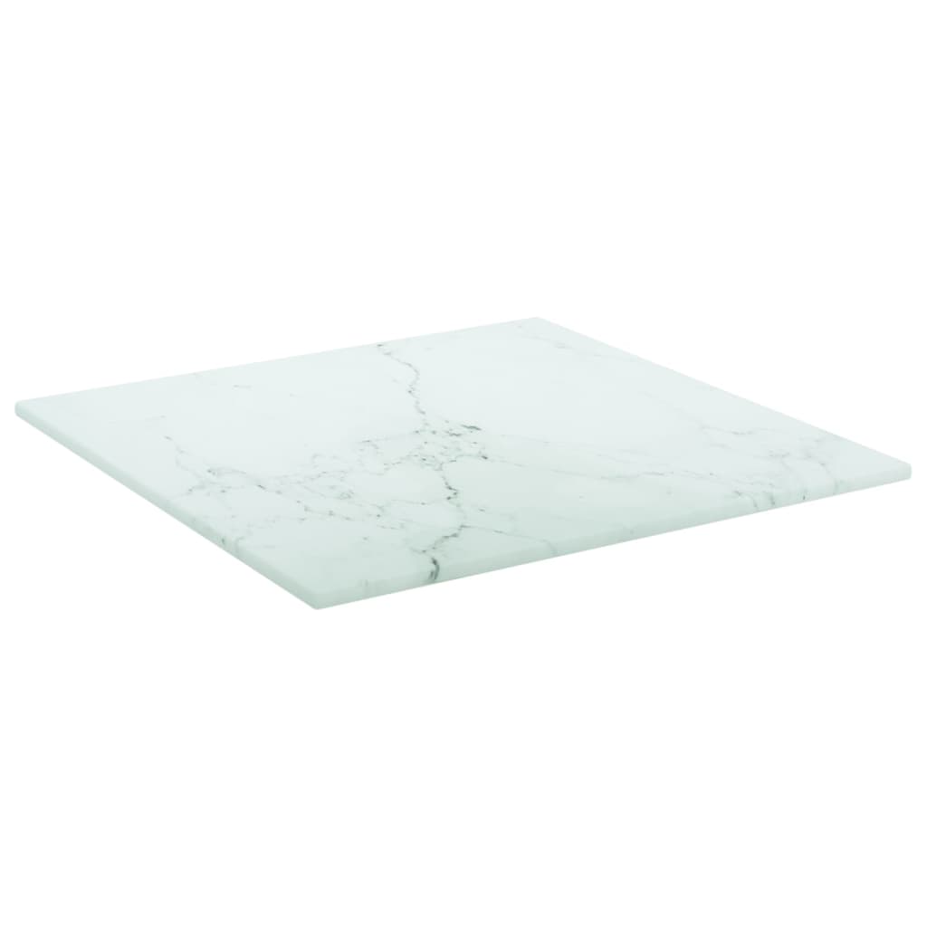 Maison Exclusive - Tischplatte Weiß 30x30 Cm 6 Mm Hartglas In Mar