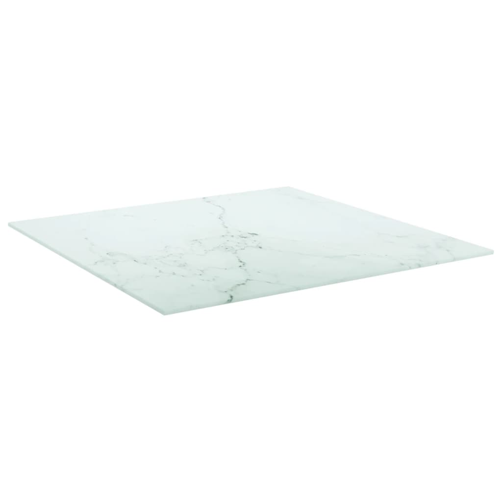 Maison Exclusive - Tischplatte Weiß 60x60 Cm 6 Mm Hartglas In Mar