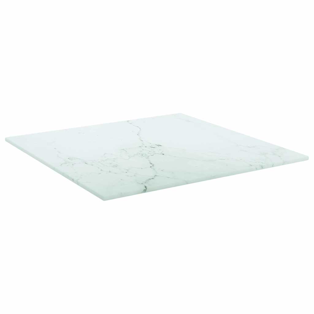 Maison Exclusive - Tischplatte Weiß 40x40 Cm 6 Mm Hartglas In Mar