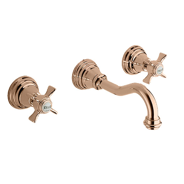 Mitigeur Mélangeur Mural 3 Trous - Rose Gold - Modèle Chambord - Mit/cha/mur/3t/rg