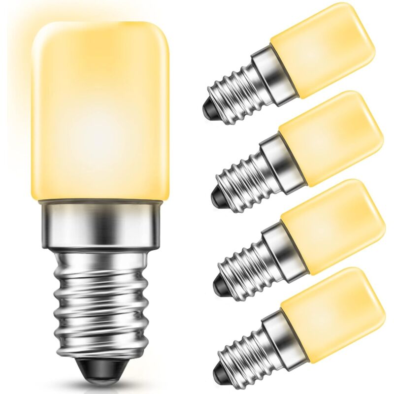 Kühlschrankbirne, 1,5w E14 Led Lampe Für Kühlschrank, Entspricht 15w Glühlampe, Warmweiß 2700k, 135lm, Nicht Dimmbar, Kleine E14 Led Birne Für Kühlschrank, Dunstabzugshaube, Salzkristalllampe, 4er Pac