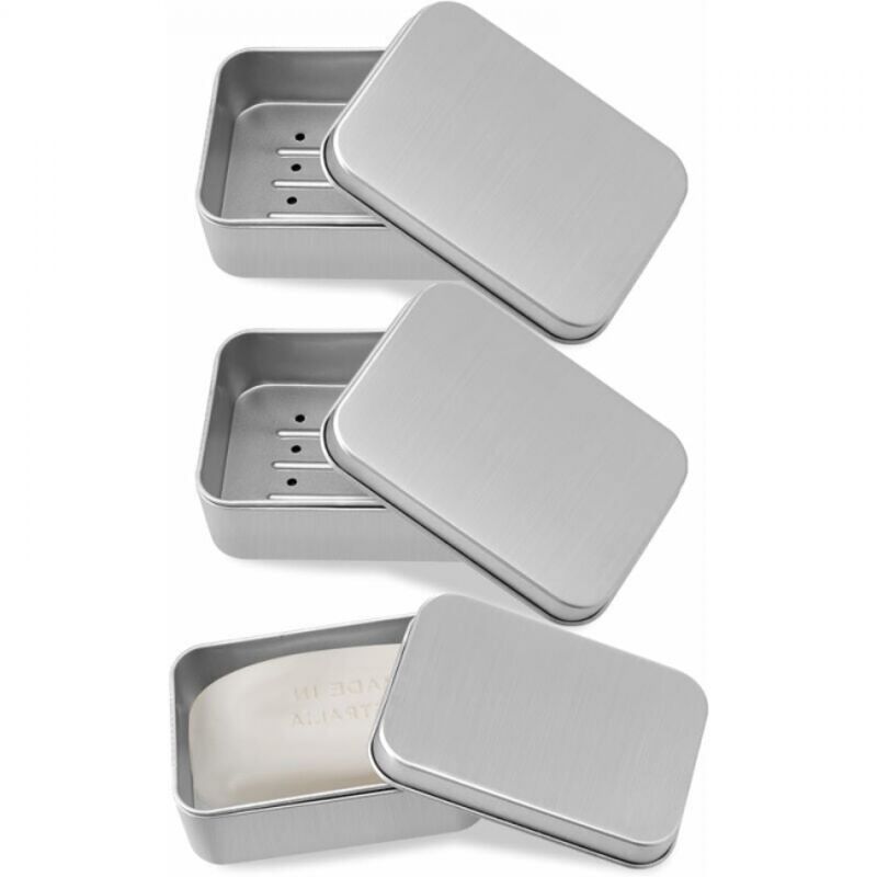 3er-pack Aluminium Seifendose, 3 Seifenhalter Mit Abtropfschale, Metalldose, Für Zuhause Oder Reisen