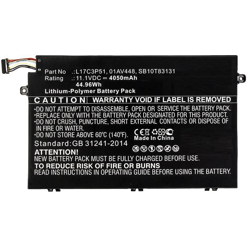 Coreparts Laptop-akku Für Lenovo 40 W Li-ion, 11,1 V, 3,6 Ah, Thinkpad E14, E15, E490, E580, Mbxle-ba0217