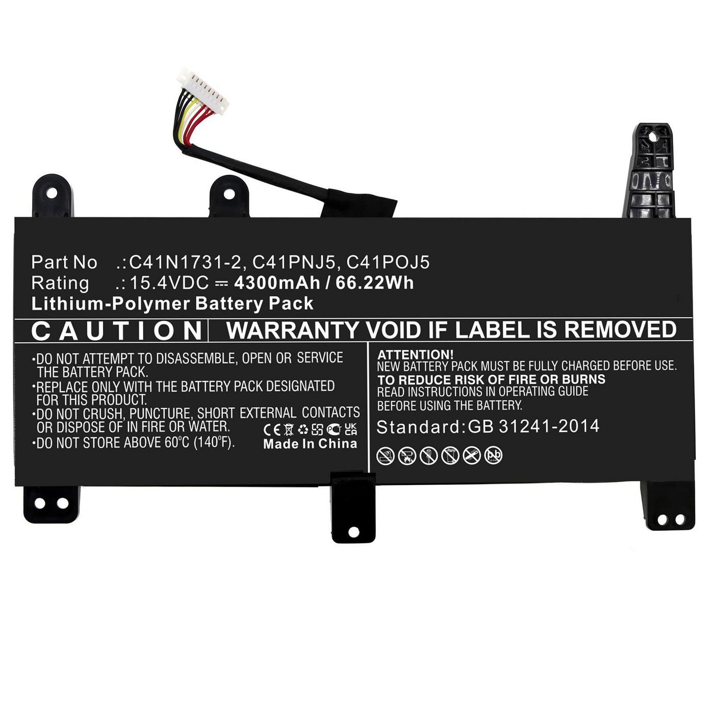 Coreparts 66,22 Wh Li-polymer 15,4 V 4300 Mah Akku Für Asus Laptop, Mbxas-ba0313