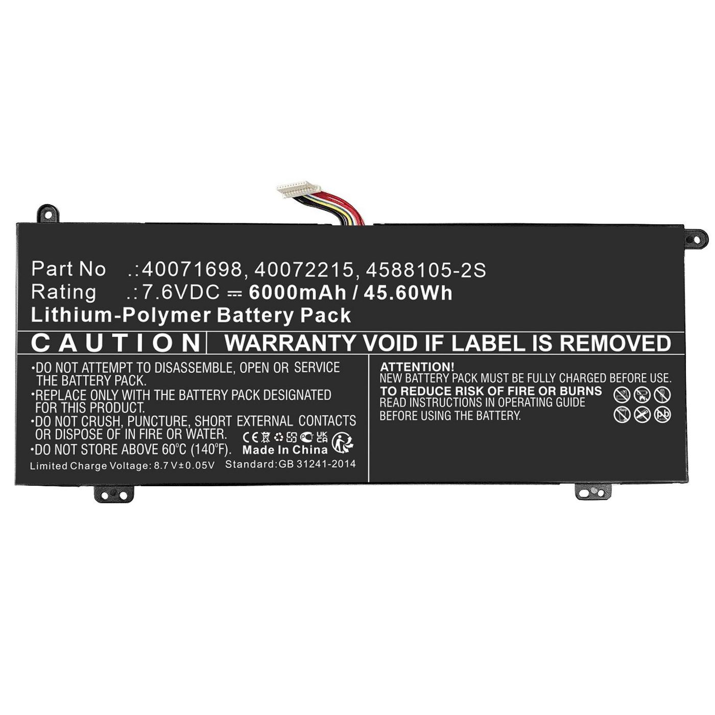 Toshiba Coreparts Laptop-akku, Li-ion 46wh 7,6v 6000mah, Schwarz, Mbxto-ba0066