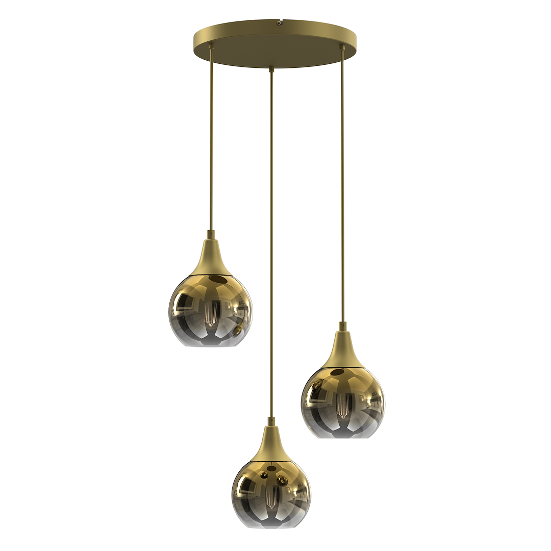 Monte Gold Hängelampe 3xe27