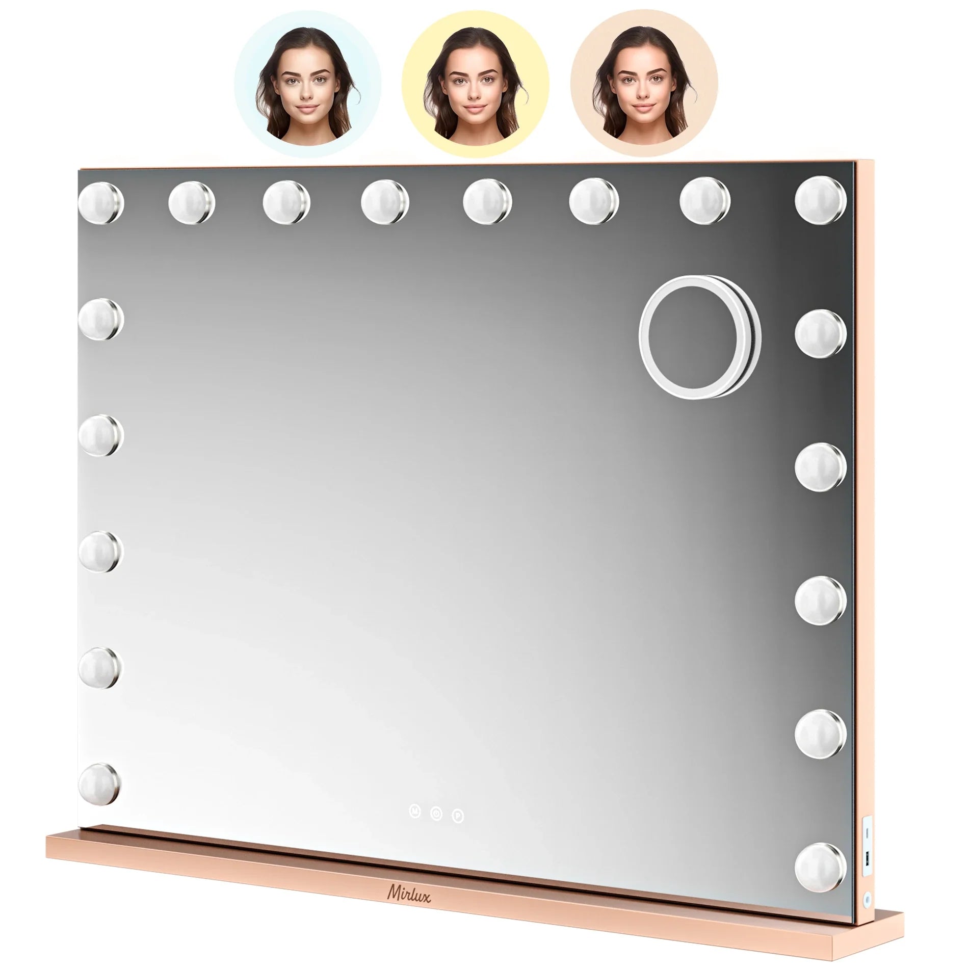 Hollywood Spiegel - Bluetooth-lautsprecher - 80x60cm -