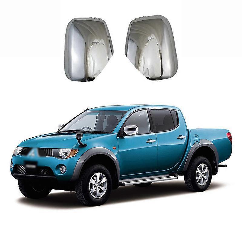 Türspiegelabdeckungen Für Mitsubishi Triton L 200 Pa Jero Sport (baujahre 2005–2014) – Silber-weißes Paar