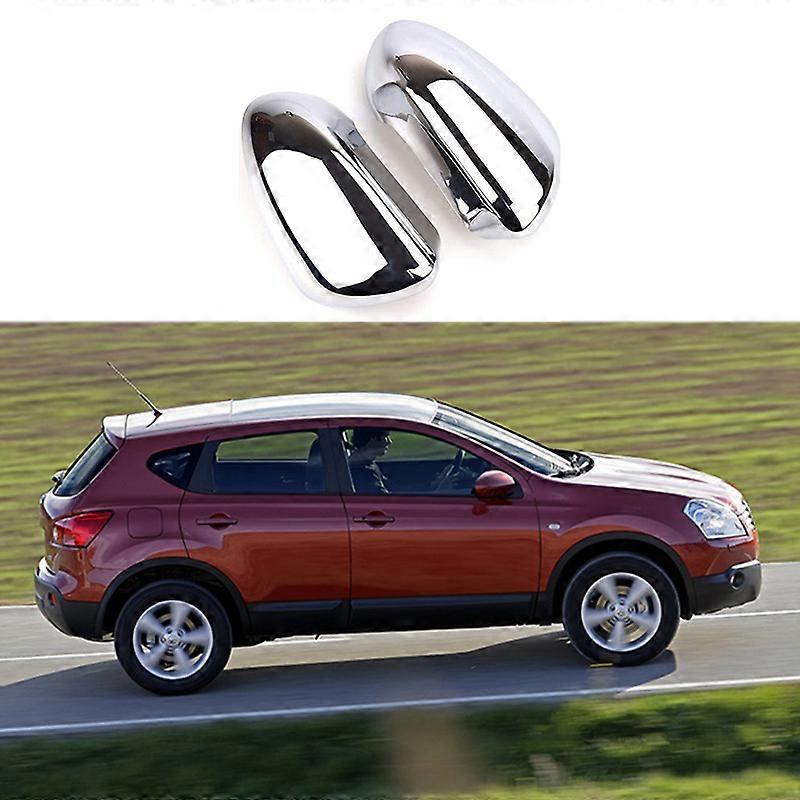 Passend Für Nissan Qashqai J10 (baujahre 2007–2013): Dekorative Abdeckung Für Außenspiegel (silber-weiß, Paar)