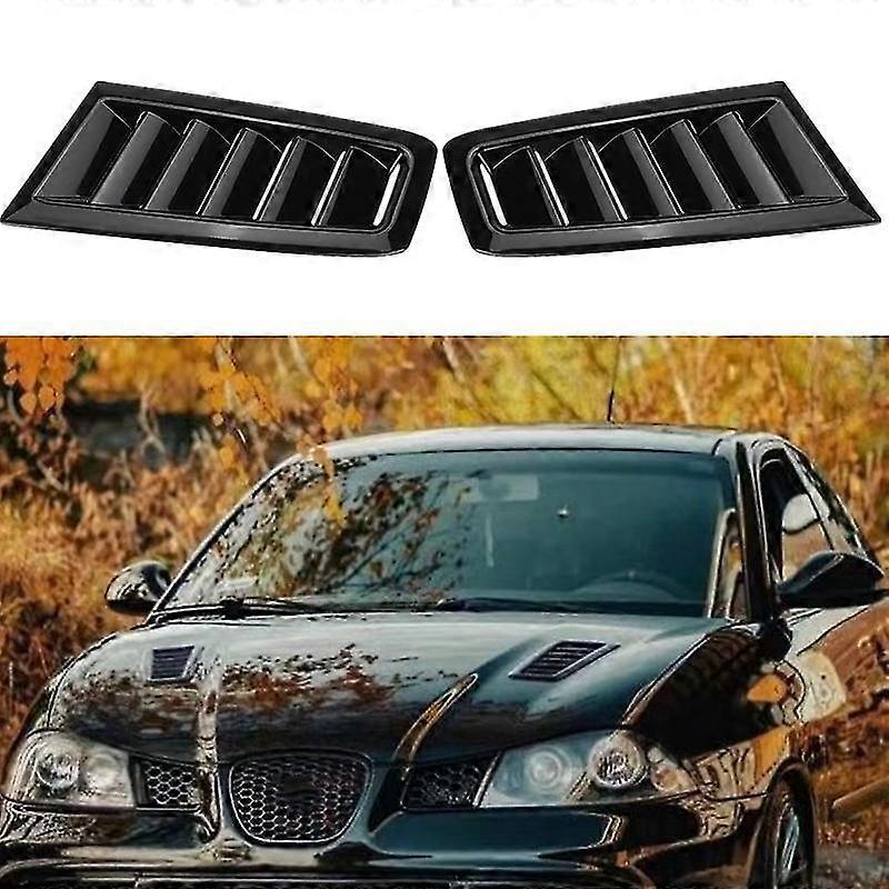 2x Motorhaubenentlüftung Für Seat Ibiza 6l Seat Leon Mk2 1p Altea Lüftungsschlitze Lufthutze Motorhaubenentlüftungsabdeckung Lufteinlassabdeckung Glänzend Schwarz--