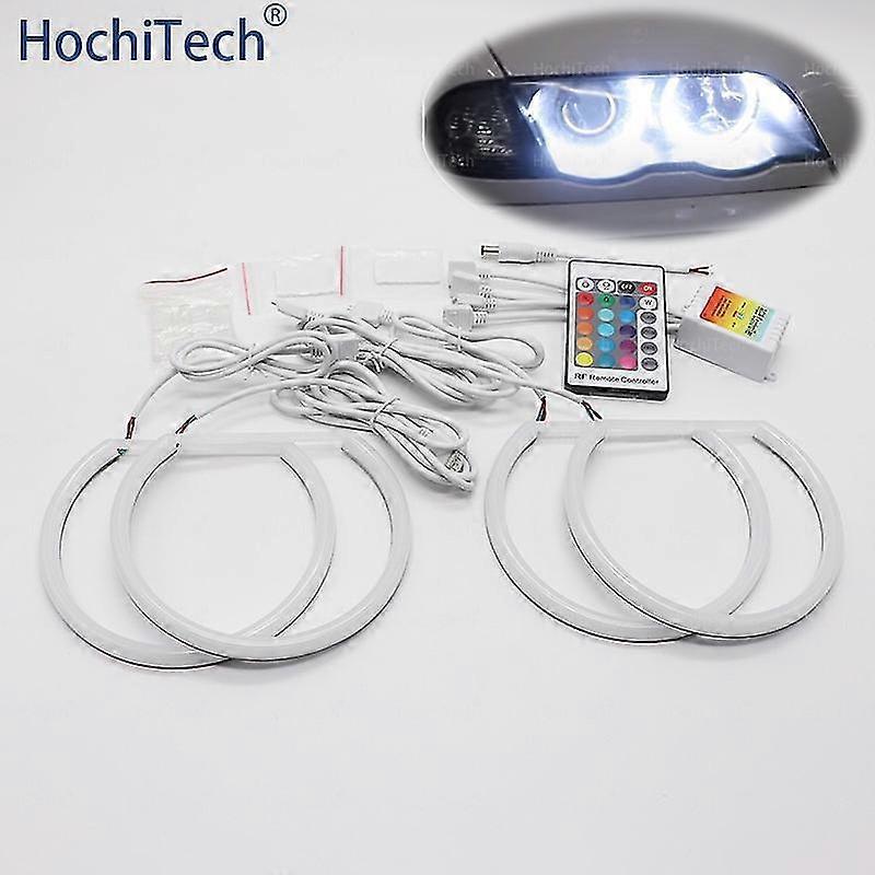 4 Stück 131 Mm 16 Mehrfarbige Rgb 5050 Smd Baumwoll-led-angel-eye-halo-ringe Scheinwerfer Für Bmw 3er, 5er, 7er Reihe E36, E38, E39, E46