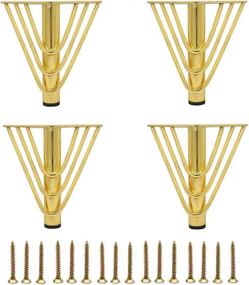 Verstellbare Schrankbeine, 15 Cm, Goldfarben, 4er-set Metall-schrankbeine Mit Gummibodenschonern, Für Sofas, Kommoden, Tv-ständer, En-6inch-golden 6in