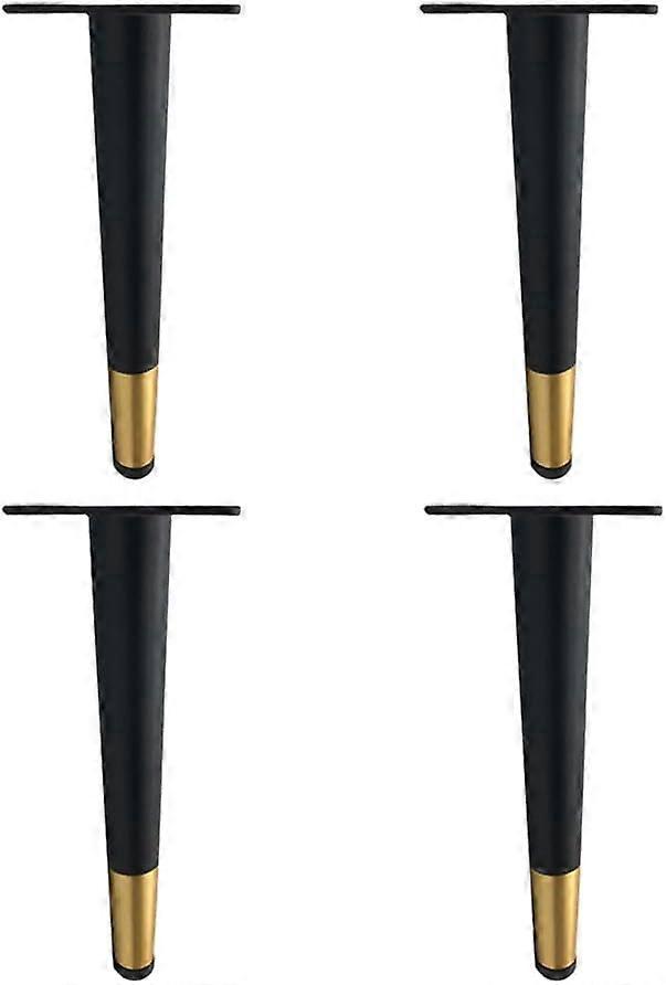 Verstellbare Schrankbeine, 4 Stück, Möbelfüße, Metall-tischbeine, Stützfüße, Schrankbeine, Möbelersatzbeine, Schwarz-gold (schräg – 40 Cm, 15,7 Zoll – Gerader Kegel)