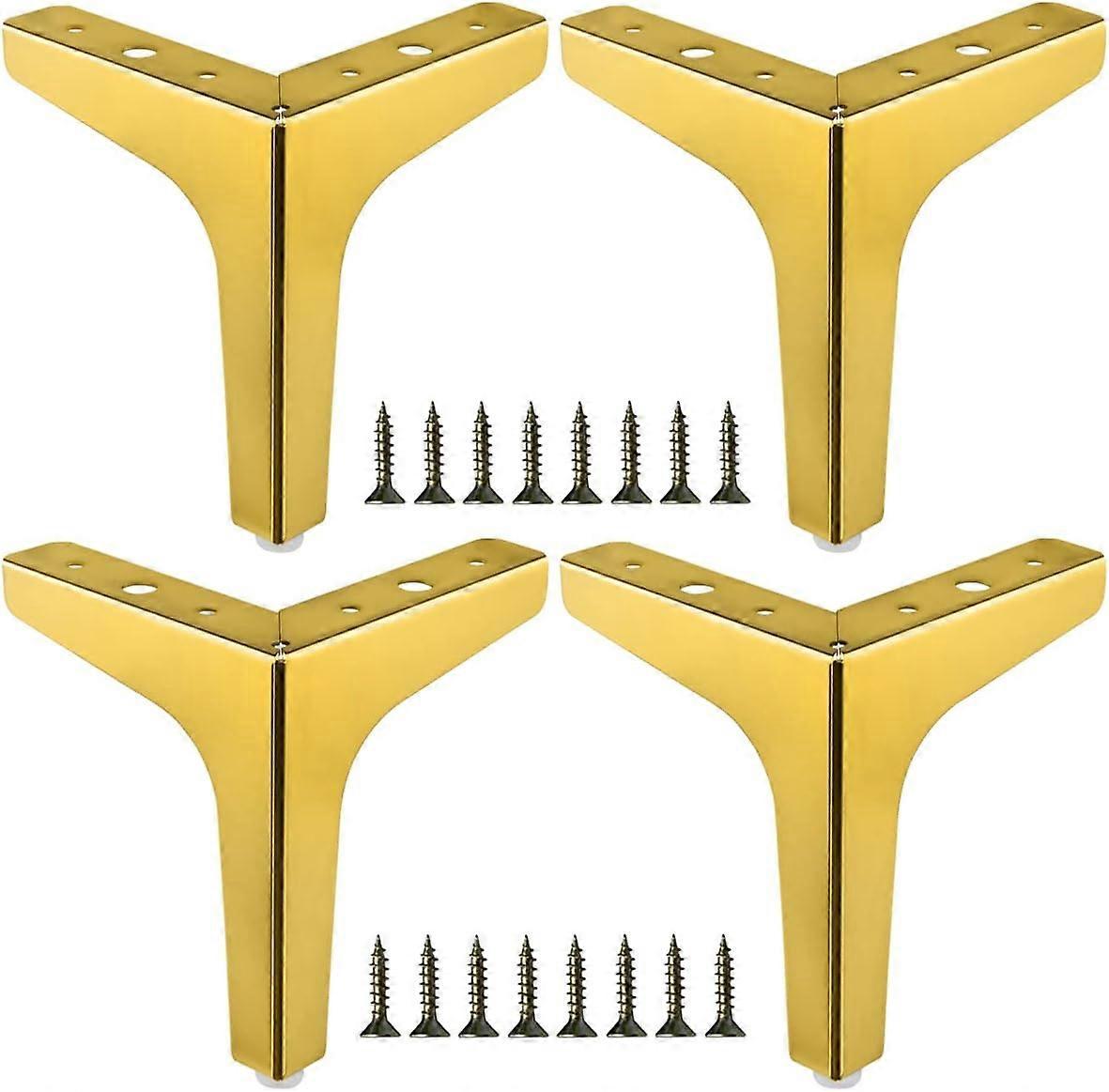 Verstellbare Schrankbeine, Möbelbeine Aus Metall, Ersatzbeine Für Möbel, Goldene Dreieckige Tisch-, Schrank- Und Kommodenfüße, Robuste Ausführung, 15 Cm (6 Zoll), Gold