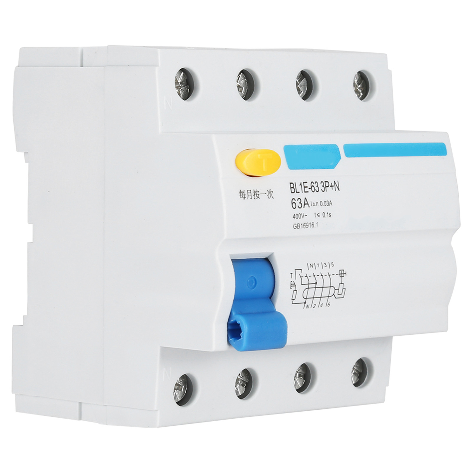 3p 63a 30ma 230v Bl1e-63 Fehlerstromschutzschalter - Hohe Empfindlichkeit Zum Schutz Vor Fehlerströmen