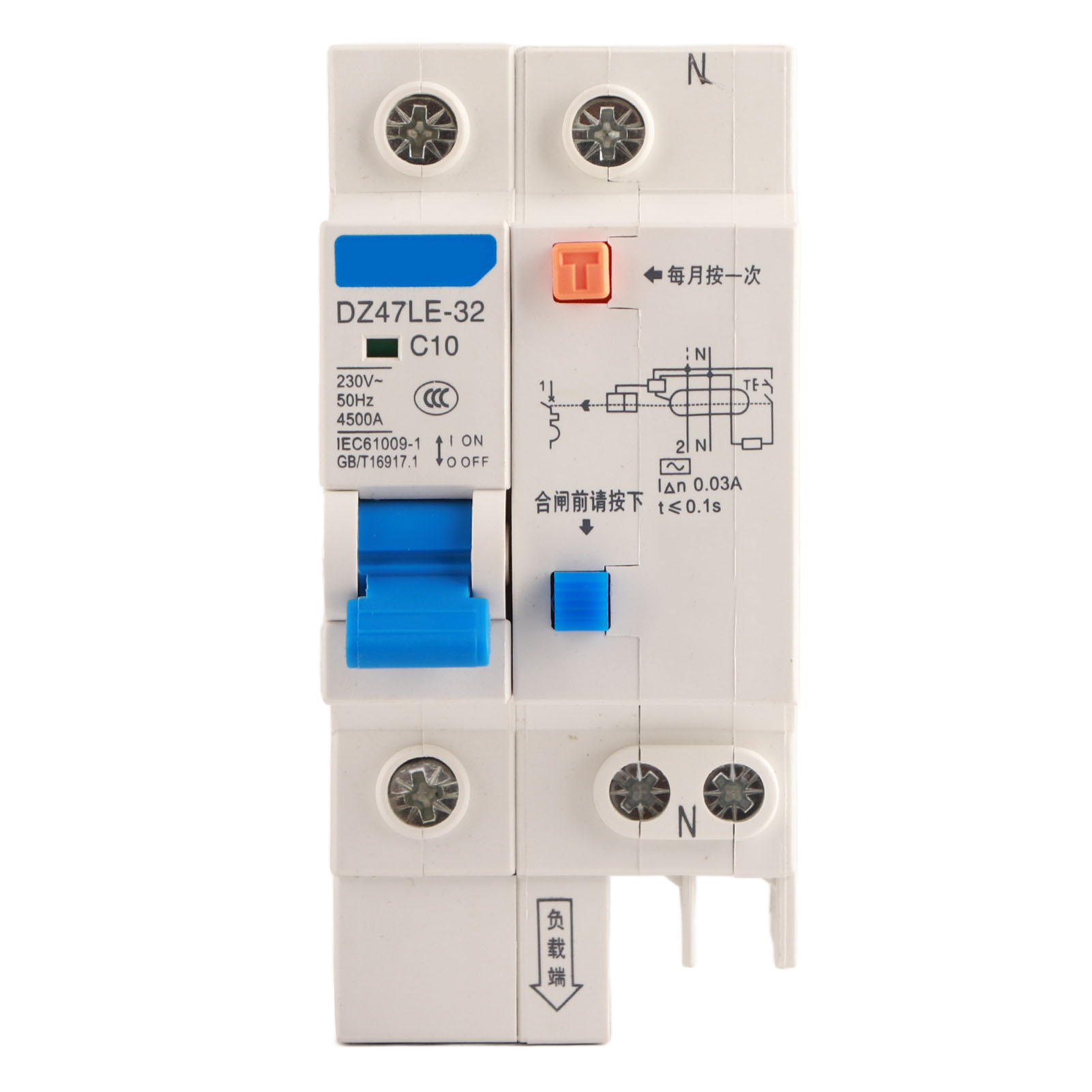 Dz47le 1p+n 32a 10ma Leitungsschutzschalter, Differenzial- Und Überlastschutz