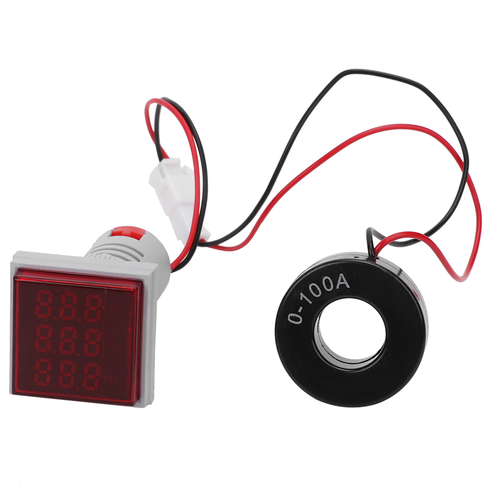 Digitale Wechselstromanzeige – Misst Spannung, Stromstärke Und Frequenz – 3-in-1-display (rotes Quadrat)