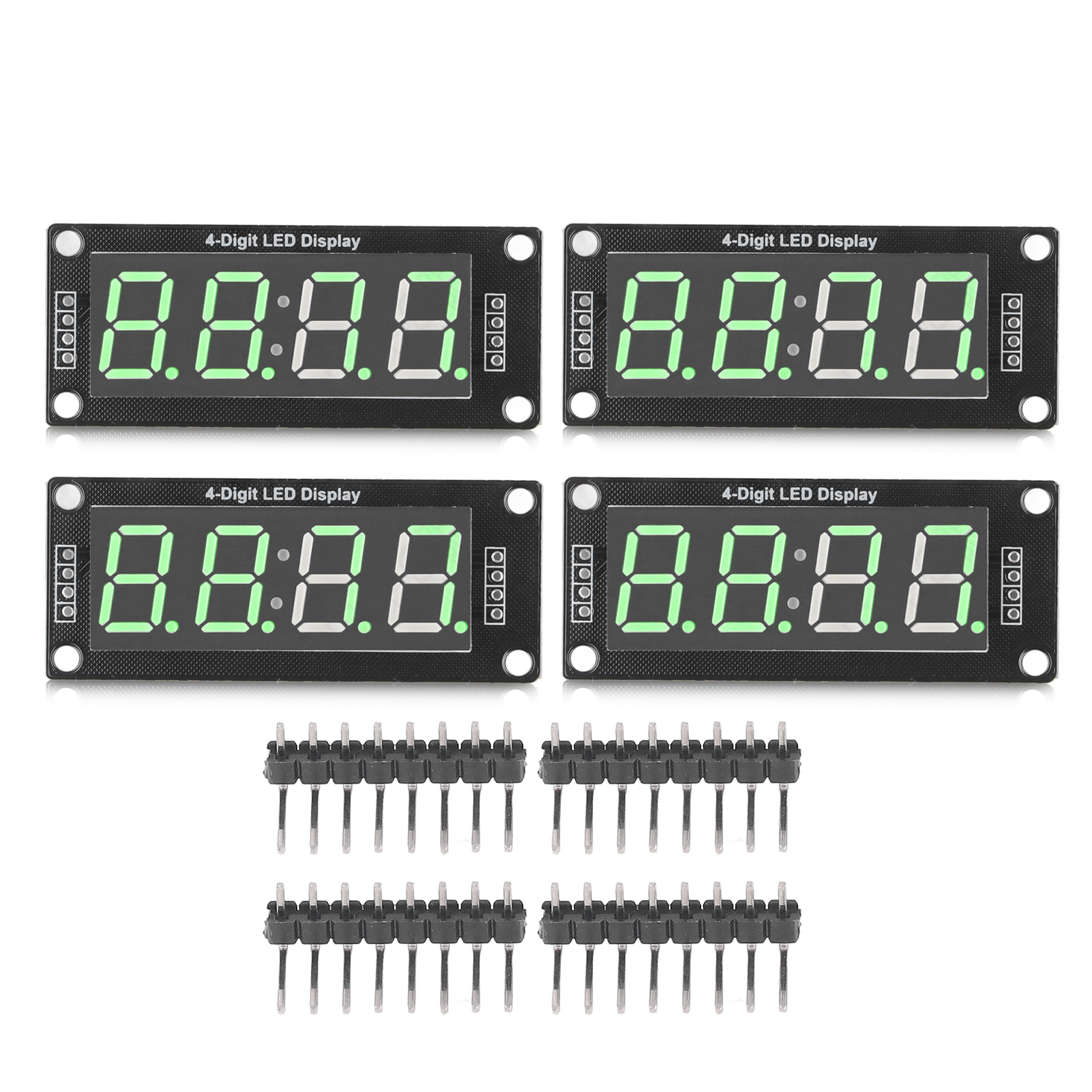 Tm1637 0,56-zoll 7-segment Grüne Led-anzeigemodule Für Digitaluhren - 4er-pack