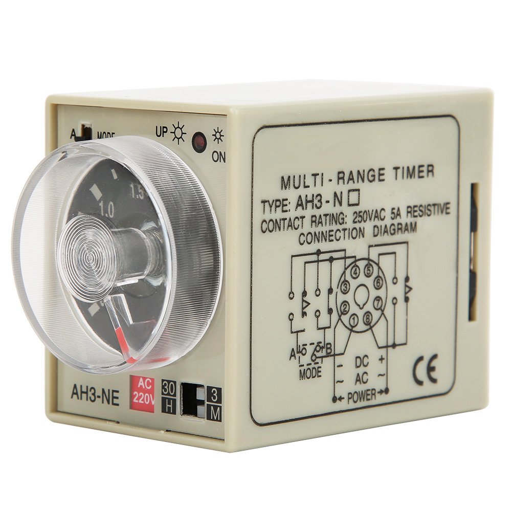Mini-zeitrelais Ah3 Ne, Dualmodus A/b, Einstellbare Verzögerung, 220 V Wechselstrom