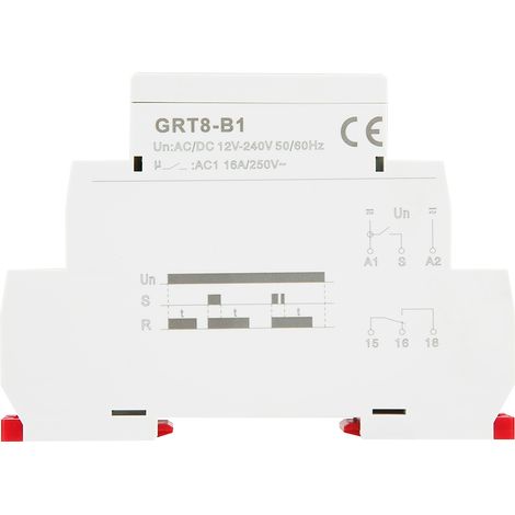 Mini-zeitverzögerungsrelais Grt8-b1, Abschaltverzögerung, Din-schienenmontage, 12–240 V Ac/dc