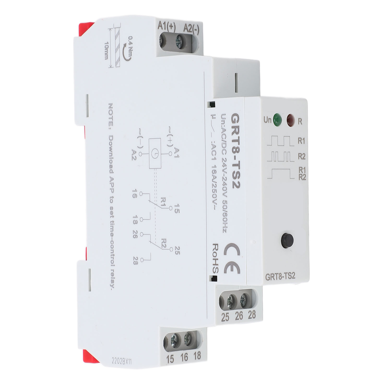 Wasserdichtes Zeitverzögerungsrelais Mit Led-anzeige, Selbstverlöschendes Abs-gehäuse Für 24v-240v Ac/dc-stromkreise