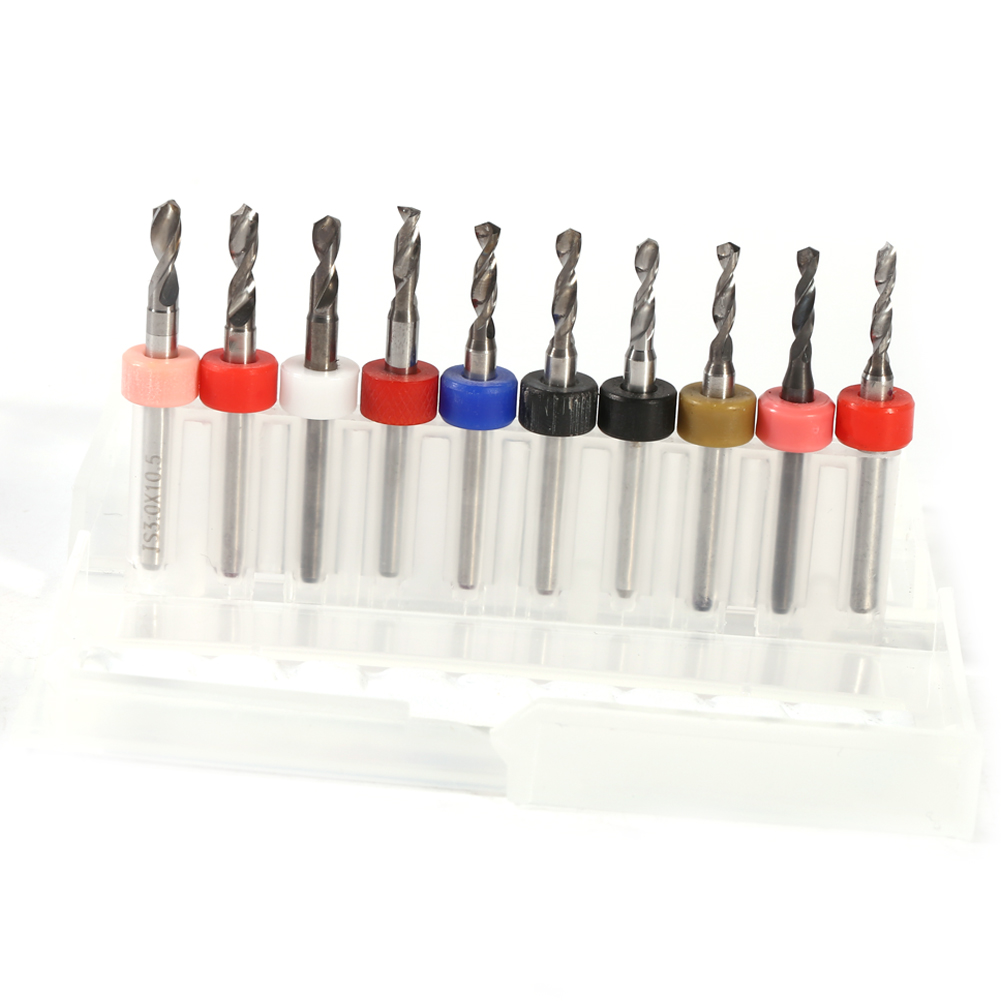10 Hartmetall-fräser Für Leiterplatten, Durchmesser 2,1-3,0 Mm, 10-teiliges Set Für Cnc-bohrungen Und Leiterplatten