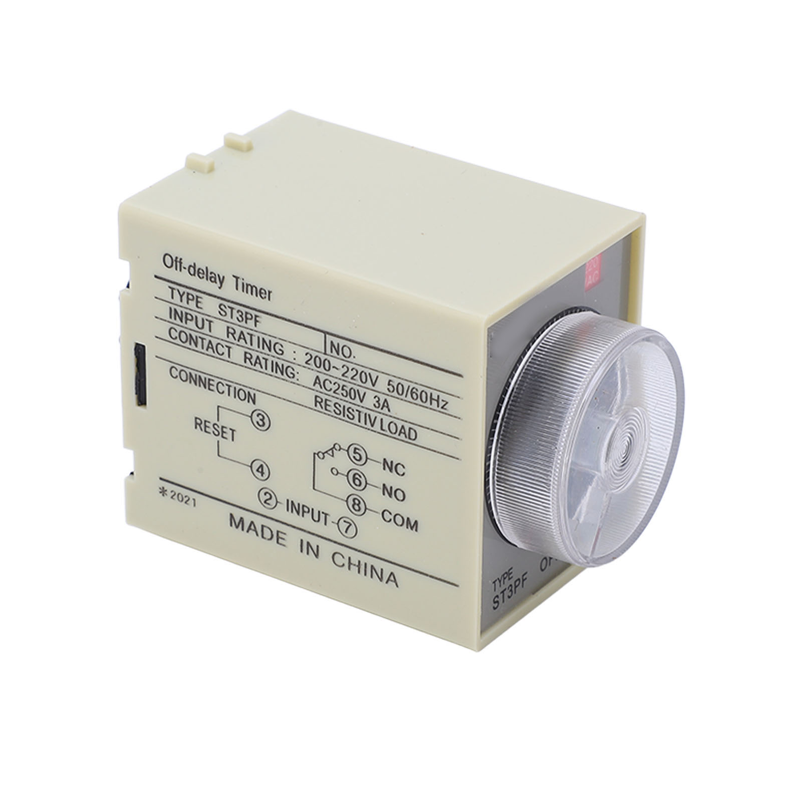 Zeitverzögerungsrelais St3pf Mit 6 Minuten Stoppverzögerung, Drucktastensteuerung, Hohe Präzision, 200–220 V Ac