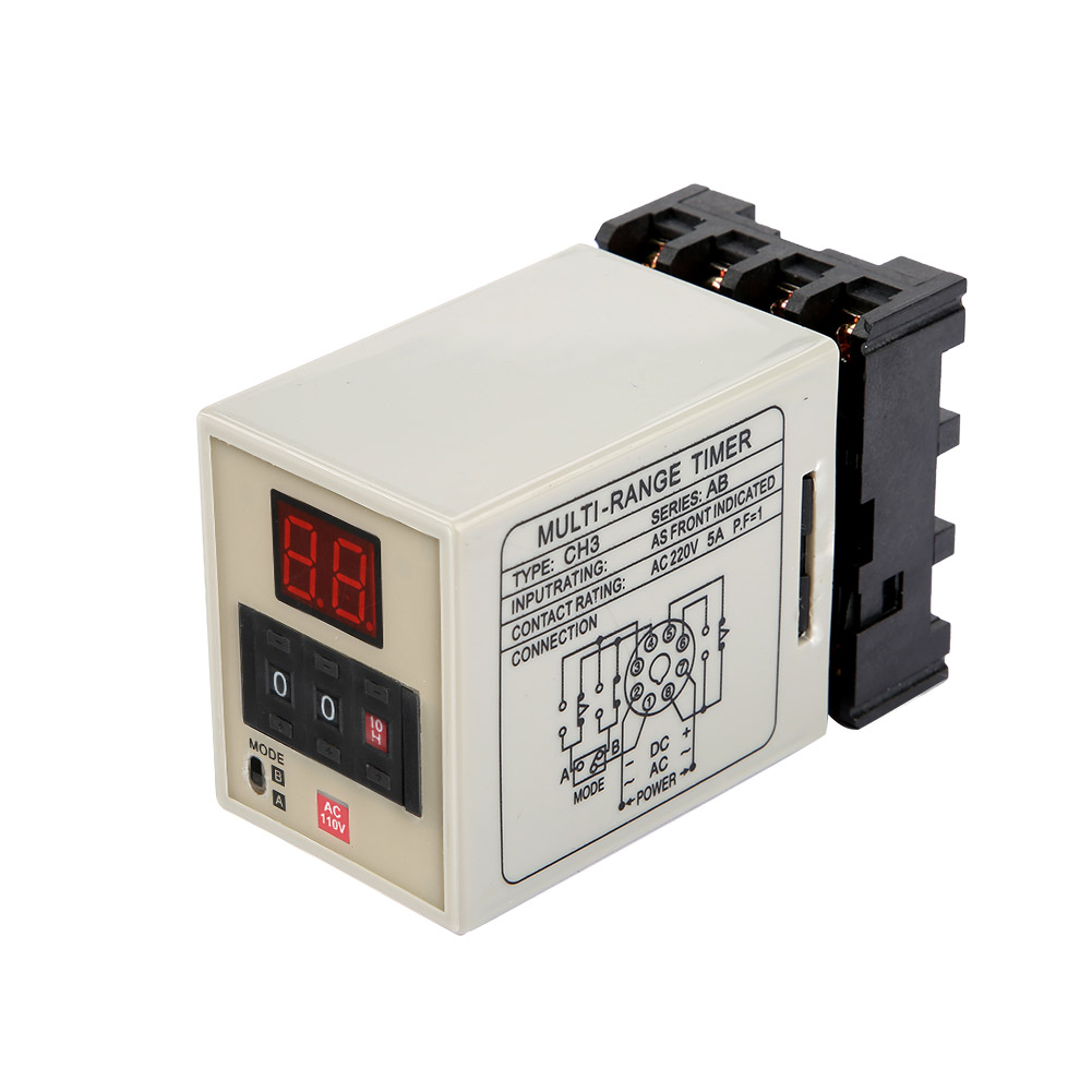 Digitales Zeitrelais Ah3-dm, Dualmodus 0,01 S Bis 99 H, Led-anzeige, 110 V Wechselstrom