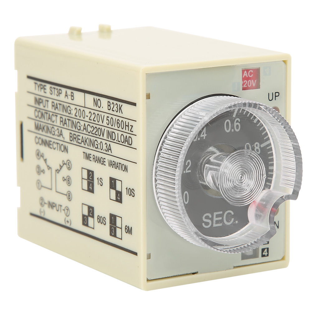Einstellbarer Verzögerungstimer, Relais St3pa-b, 220 V Ac, Geschirmtes, Störungsfreies Gehäuse, 50/60 Hz