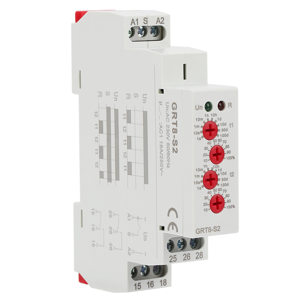 Grt8-s2 220v Ac Wiederholungs-zyklustimer, Mini-asymmetrischer Ein/aus-timer