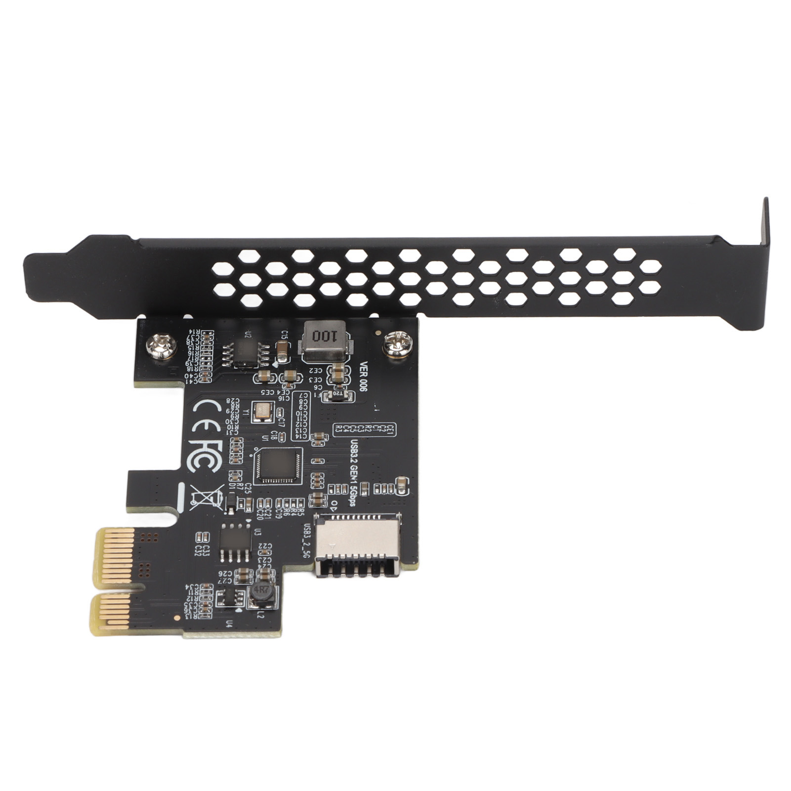 Usb 3.2 Typ-e Erweiterungskarte Für Pc, Pci-express-anschluss, Hochgeschwindigkeitsübertragung, Keramikkondensatoren, Doppelter Schutz, Schwarze Farbe
