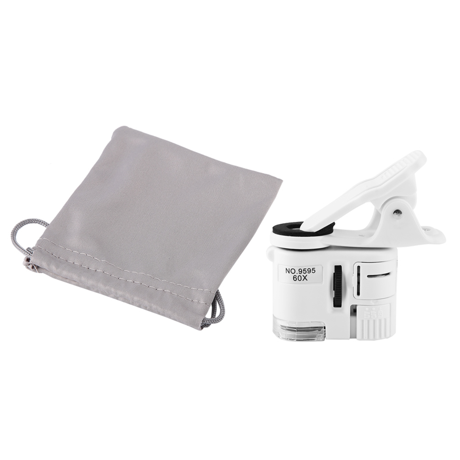 60-fache Uv-led-taschenlupe Mit Smartphone-clip, Leistungsstarkes Tragbares Mikroskop