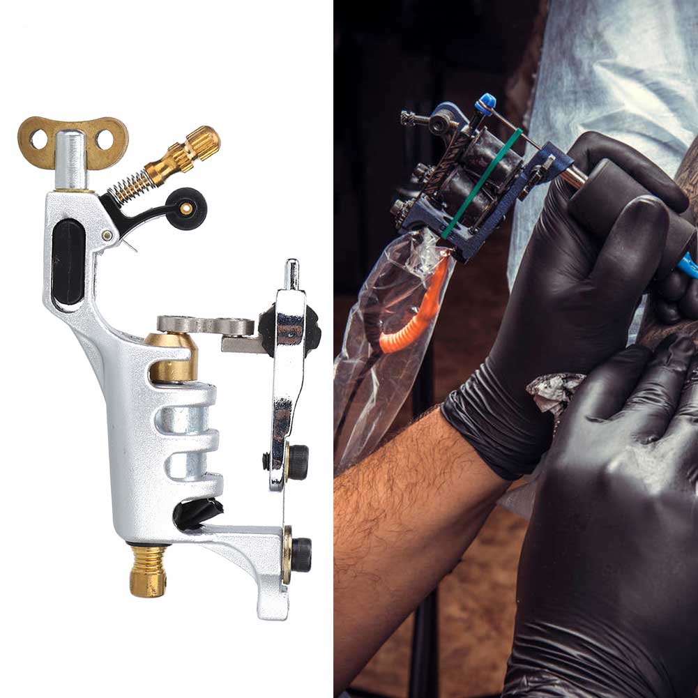 Professionelle Rotations-tätowiermaschine, Leiser Motor Für Linien Und Schattierungen, Silberner Tätowierstift